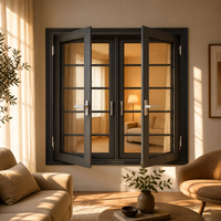Fenêtre à battants multiples Hangxing, double ouverture, avec grille centrale fixe, pour maison résidentielle, vente en gros usine