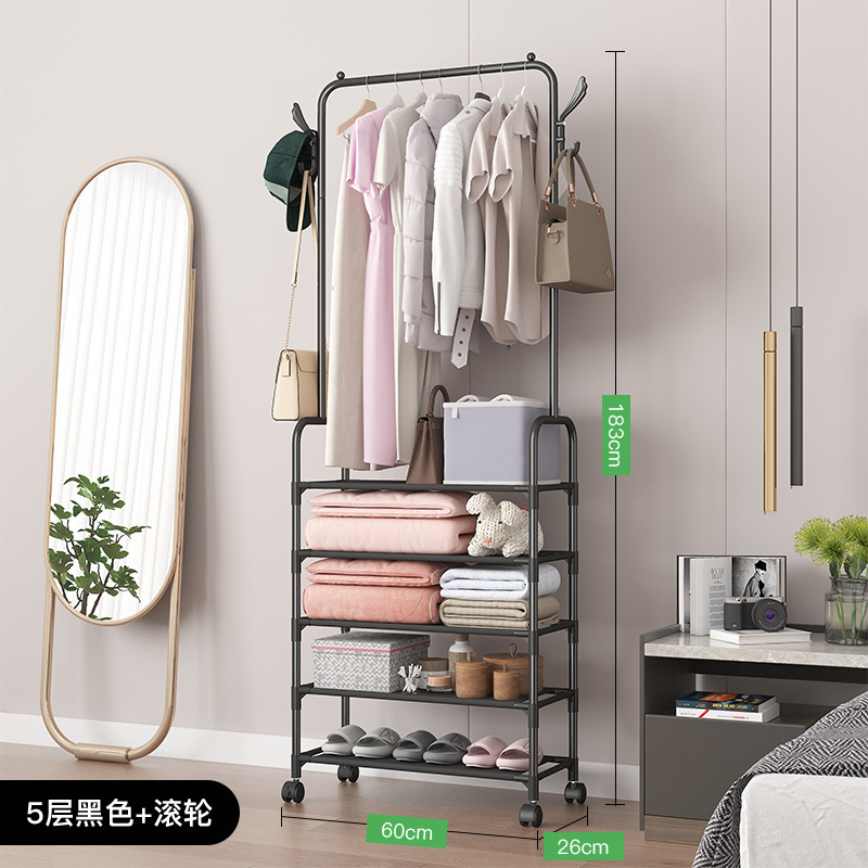 ชั้นวางรองเท้าและหมวก AM, 5 ชั้น, ล้อสีดำขนาด 60 ซม. -- อสังหาริมทรัพย์
