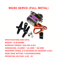 Servomoteur métallique MG90S SG90 9g pour hélicoptère 450cc, avion modèle à voilure fixe, avion télécommandé, 9 grammes, modèle d'avion
