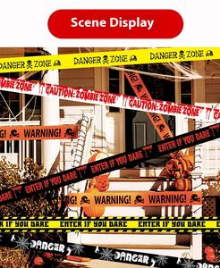 Быстрая доставка, расследование на месте преступления, предупреждающая лента, пронумерованные маркеры на месте преступления для вечеринки на Хэллоуин - Product Image 1