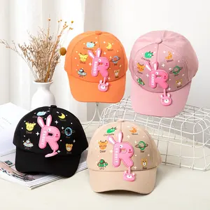 Cartoon kawaii characters pink school children baseball caps for kids girl