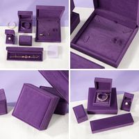Boîte à bijoux en velours violet de haute qualité YADAO, logo personnalisé pour l'emballage de bagues, colliers, bracelets, pendentifs