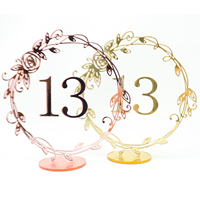 Numéros de Table acryliques découpés au Laser de haute qualité mariage or miroir décor de Table Restaurant numéros de Table
