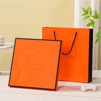 Boîte-cadeau écharpe en soie couverture terre orange de qualité supérieure papier de vacances vide haut de gamme pour châle pour cadre photo avec manipulation de gaufrage