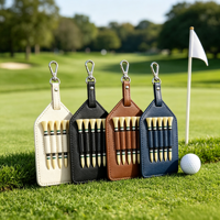 Porte-tee de golf portable en cuir PU à 5 emplacements, pochette de rangement pour tee de golf, accessoire organisateur de tee de golf pour sac de golf et sports de golf