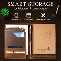 Portafolios de Cuero Vintage de 10x13 Pulgadas |   Organizador de Currículum Profesional Hecho a Mano |   Portafolio de Documentos Antiguo con Bloc de Notas
