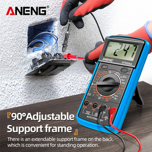 ANENG DT9205A デジタルマルチメーター 2000カウント、1000V AC/DC電圧テスター（静電容量、トランジスタ測定機能付き）、キャリングケース付属。 - Product Image 1