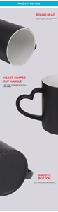 Vente en gros de tasses à café magiques changeant de couleur sensibles à la chaleur de 11 oz avec poignée en forme de cœur, <span class=keywords><strong>tasse</strong></span> en céramique vierge pour sublimation, personnalisable avec <span class=keywords><strong>photo</strong></span> - Product Image 6