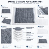 Tapis de propreté pour chien en charbon de bambou PE, imperméables IP67, super absorbants, anti-odeurs, écologiques, jetables, pour l'apprentissage de la propreté des chiots