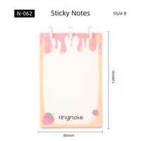 Carnet Kawaii Mini Discbound, design vertical portable personnalisé, petit journal avec pages intérieures colorées