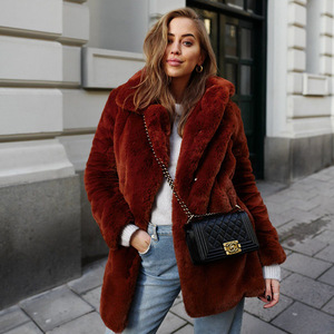 Abrigo Largo de Invierno, Elegante, Vintage, Delgado, de Piel Sintética de Tejido Fino, Cálido, con Solapa, Estilo <span class=keywords><strong>Mao</strong></span>, Ligero y de Lujo - Product Image 1
