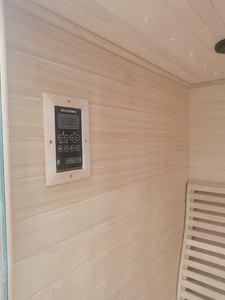 Sauna Infrarroja Interior de <span class=keywords><strong>Madera</strong></span> de Hemlock Sólida a Precio de Fábrica para Hotel, Gimnasio, Centro de Bienestar, OEM Disponible, Bajo Consumo de Energía - Product Image 6