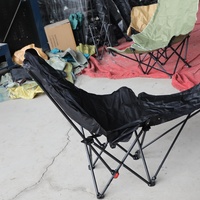 Chaise de camping pliante moderne et tendance en acier inoxydable 2026, portable, ultra-légère, pour plage, parc, hôtel, grande forme de lune