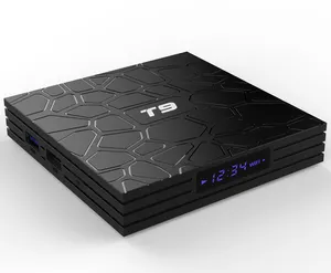 Boîtier smart <span class=keywords><strong>TV</strong></span> <span class=keywords><strong>T9</strong></span>, android 10.0, 4 go, prise en charge USB 3.0, RK3318 <span class=keywords><strong>T9</strong></span>, OTT, décodeur avec affichage horloge - Product Image 1