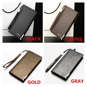 Baellerry-billeteras de cuero sintético para hombre, carteras masculinas de estilo largo, informales, con borde de Metal y cremallera, con correa de mango, para teléfono móvil - Product Image 2