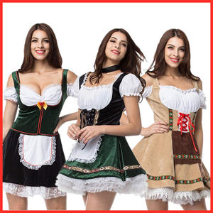 Couples traditionnels Oktoberfest Costume défilé taverne <span class=keywords><strong>barman</strong></span> serveuse <span class=keywords><strong>tenue</strong></span> Cosplay carnaval Halloween fantaisie robe de soirée - Product Image 2
