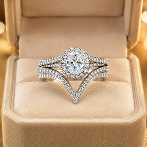 Anello Nuziale Creativo a Forma di Corona a V Impilabile per Donne, Elegante Gioiello da Sera alla Moda - Product Image 6