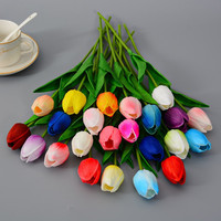 Bunga Tulip Mini PU Artifisial Laris Manis, Dekorasi Rumah Modern Bergaya Royal, Desain Floral Real Touch, Grosir Murah