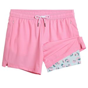 Shorts de plage d'été personnalisés avec logo, taille plus, shorts de bain, shorts de sport géométriques en polyester pour enfants et hommes, 5 pouces - Product Image 4
