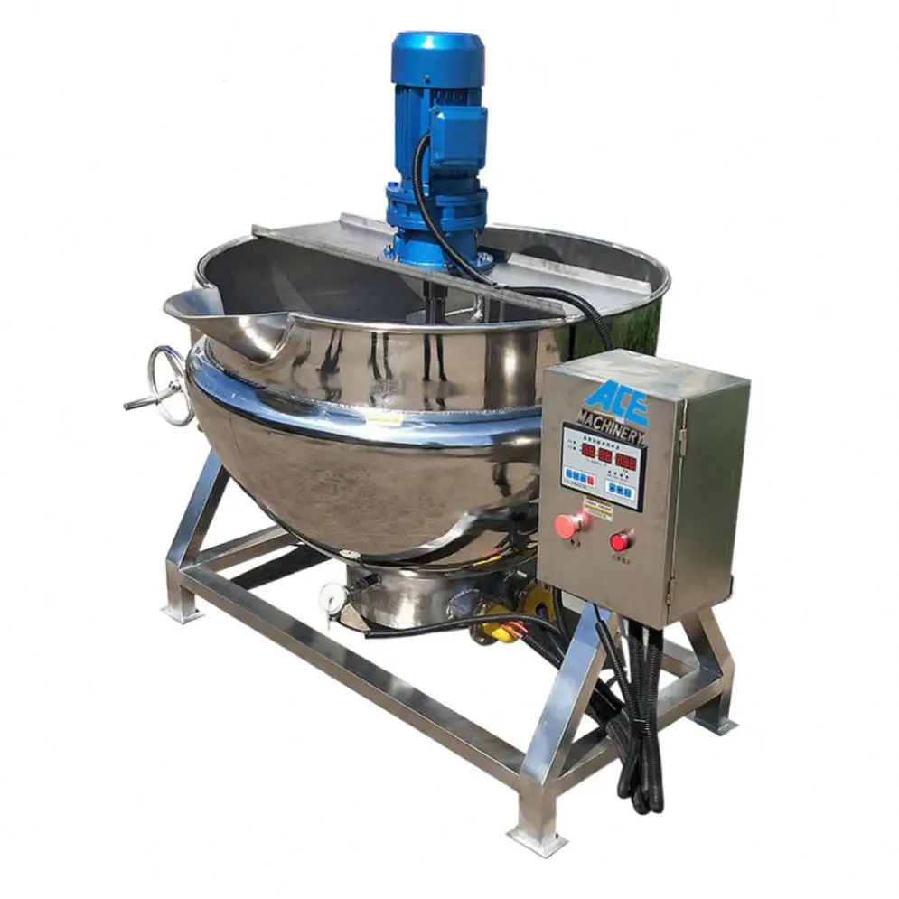 الصناعية Garri مصنع لتجهيز ماكينات 50L إلى 500L الغاز الكهربائية البخار نوع Garri المقلاة غلاية طبخ مغلفة مع خلاط