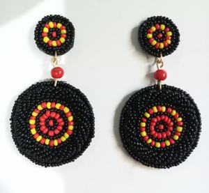 Tendencia Nuevo diseño Color azul Cuentas de semillas Pendiente bordado Pendiente de color personalizado Pendientes de cuentas de vidrio Pendientes - Product Image 4