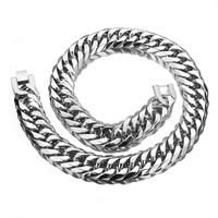 Chaîne cubaine en acier inoxydable de 21 mm de large, plaquée couleur, étanche et inaltérable, style hip-hop, pour homme – Vente chaude usine