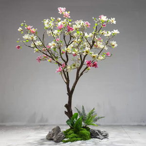 Arbre de <span class=keywords><strong>Magnolia</strong></span> Artificiel en Promotion : Fleurs Réalistes Blanches et Roses avec Feuillage Épais pour Hôtels, Centres Commerciaux, Mariages et Aménagements Paysagers - Product Image 2