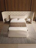 Meubles de chambre à coucher modernes de haute qualité, lit double de luxe léger, design en cuir véritable, lit double king size