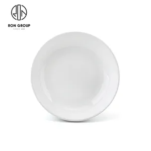 中国工厂新式晚餐意大利面餐具圆形素白瓷器餐厅餐饮深汤盘