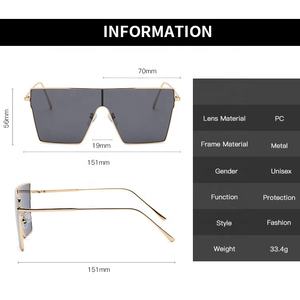 メタルスクエアサングラス女性用ワンピースビッグ2025ラグジュアリーブランド大型フレームサングラス男性用レトログラデーション眼鏡 - Product Image 6