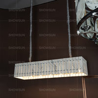 Nouveau design de lustre en marbre de luxe, lustre moderne unique en pierre naturelle avec structure métallique pour salle à manger, hall d'hôtel