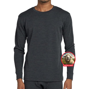 CELINNE <b>Men</b> Long Sleeve Undershirt Eco Friendly O Neck T Shirts <b>Men</b> Merino Wool Thermal Winter <b>Base</b> <b>Layer</b> - Product Image 1