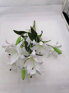 <span class=keywords><strong>Bouquet</strong></span> <span class=keywords><strong>de</strong></span> fleurs <span class=keywords><strong>de</strong></span> lys en latex, 7 têtes d'usine, impression 3D, <span class=keywords><strong>fleur</strong></span> en latex pour décoration <span class=keywords><strong>de</strong></span> <span class=keywords><strong>mariage</strong></span> - Product Image 3