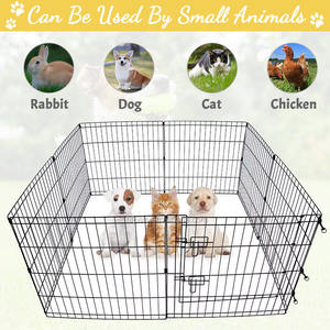 8 paneller Metal tel tavşan tavuk Run kafes katlanabilir köpek muhafaza açık evcil hayvan çiti kedi köpek oyun parkı - Product Image 3