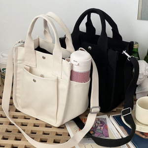 Tùy chỉnh dày lên vải túi xách với túi Logo <span class=keywords><strong>Canvas</strong></span> Messenger Crossbody bông vải nhỏ Tote Túi - Product Image 1