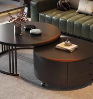 Table basse italienne haut de gamme 2026 pour petit appartement, plateau en pierre noire, salon, maison, nouveau design, table basse haut de gamme