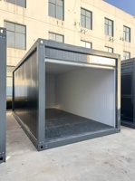 Conteneur de stockage pliable et respirant en acier moderne de 20 pieds et 40 pieds avec portes roulantes manuelles et automatiques à installation rapide