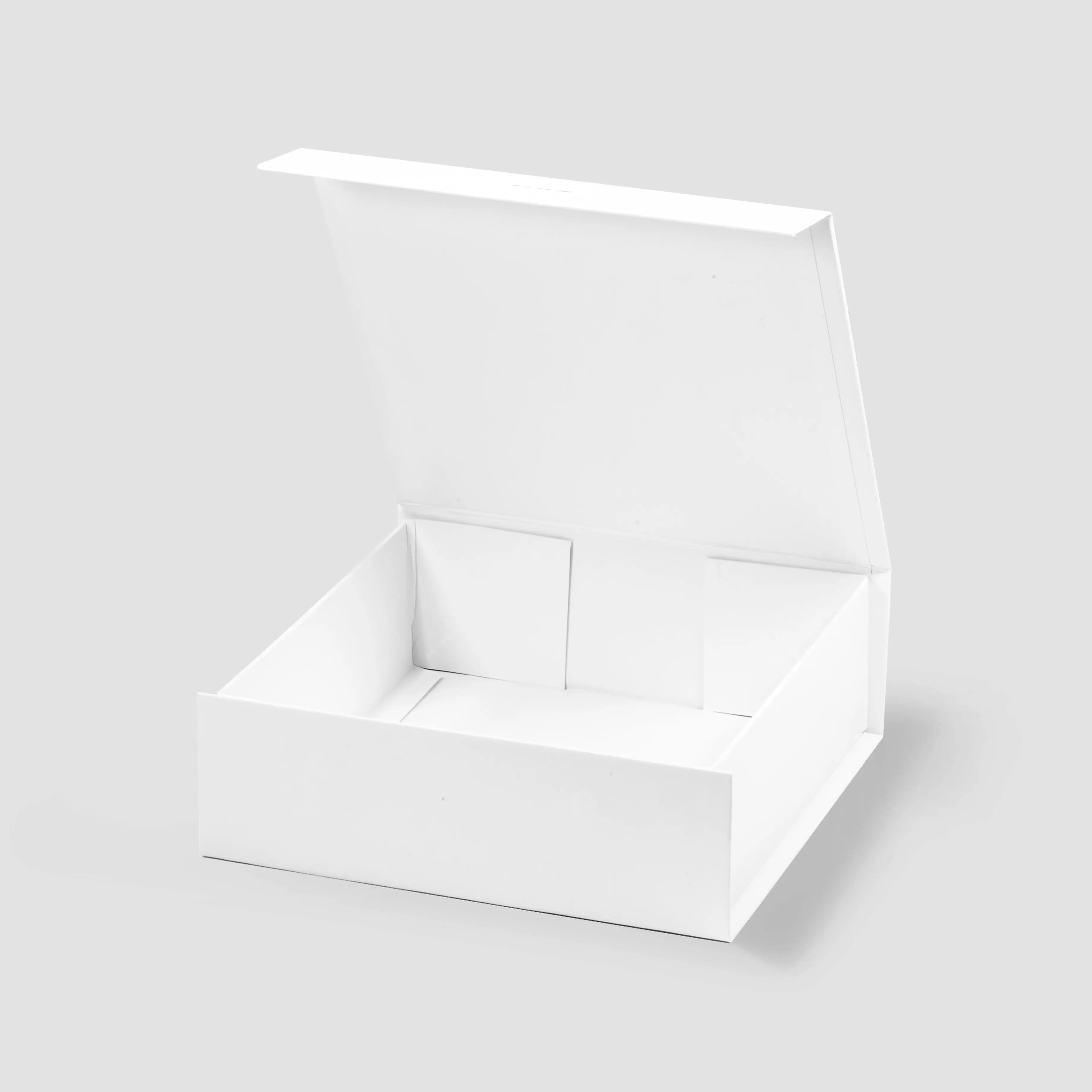 कस्टम स्टॉक में 25pcs पैकेजिंग छोटे उपहार सफेद चुंबक फ्लिप ढक्कन तह उपहार बॉक्स
