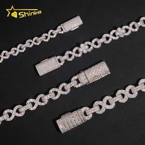 New Arrivals 925 Silver Fine Jewelry Iced Out Hip Hop Hot Sale Moissanite Diamond <strong>Infinity</strong> <strong>Bracelet</strong> - Product Image 3