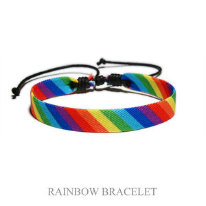 Bracelet en perles arc-en-ciel à sept couleurs CAI001 LGBT Gay, bracelet d'amitié transfrontalier tissé en corde, vente chaude, bracelets faits à la main de couleur <span class=keywords><strong>Les</strong></span> - Product Image 2