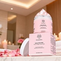 Masque en gelée de collagène rose PDRN ADN de saumon hydratant, repulpant, raffermissant, éclaircissant, réparateur de la peau, anti-âge, masque de nuit pour le visage