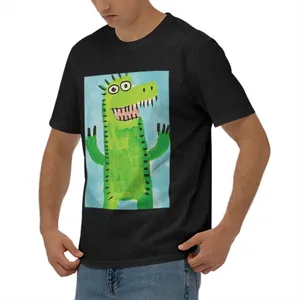 เสื้อยืดผ้าฝ้ายแขนสั้นโอเวอร์ไซส์สำหรับผู้ชายเสื้อยืดพิมพ์ลายผ้าไหมย้อมสีพิมพ์ลาย - Product Image 4