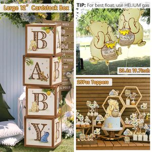 Decorazioni Classiche <span class=keywords><strong>Winnie</strong></span> <span class=keywords><strong>the</strong></span> <span class=keywords><strong>Pooh</strong></span> per Baby Shower, Arco di Palloncini Neutri, Striscione, Tovaglia, Cappello per Cupcake, per Bambino o Bambina - Product Image 4