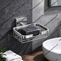 Porte-savon mural noir pour salle de bain, auto-drainant