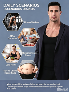 Débardeur de compression amincissant en coton tricoté 100 % pour homme, sans manches, respirant, pour affiner la silhouette et lisser le ventre, vente en gros - Product Image 6
