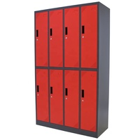 Meuble de chambre personnalisé Armoire à vêtements Armoire en fer Almirah Rangement verrouillable Armoire en acier Casier en métal à 8 portes