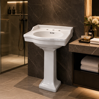 Lavabo sur pied 100 % inspecté, durable pour salle de bain, taille standard 1718