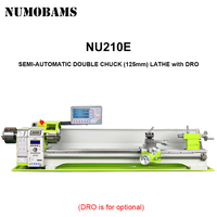 NUMOBAMS NU210LSE – Mini tour à métaux manuel de haute qualité avec deux têtes de mandrinage pour la réparation de queues de billard et le traitement des métaux