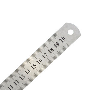 Alat tulis kantor penggaris lurus besi tahan karat penggaris siswa skala dua sisi gambar pengukur 20cm penggaris lurus - Product Image 6