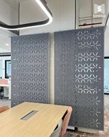 Cloison de bureau mobile autoportante, panneaux acoustiques de séparation, cloisons de bureau découpées au laser, écran de séparation en feutre PET